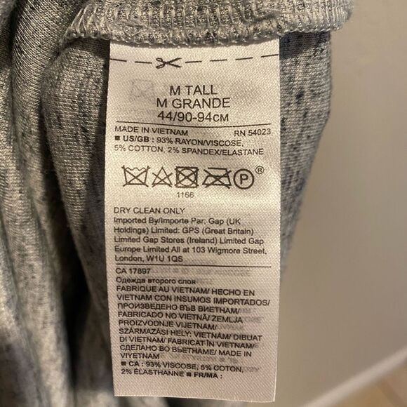 BANANA REPUBLIC Dress Midi gray Belted slits Size M Tall - Picture 8 of 8